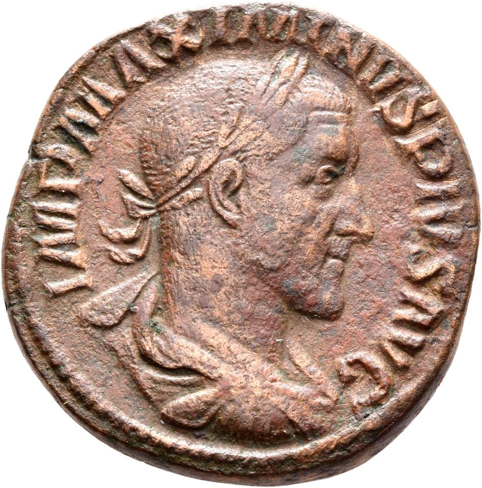 Maximinus Thrax, copper-alloy sestertius, collection photograph Rostock-ID237, obverse