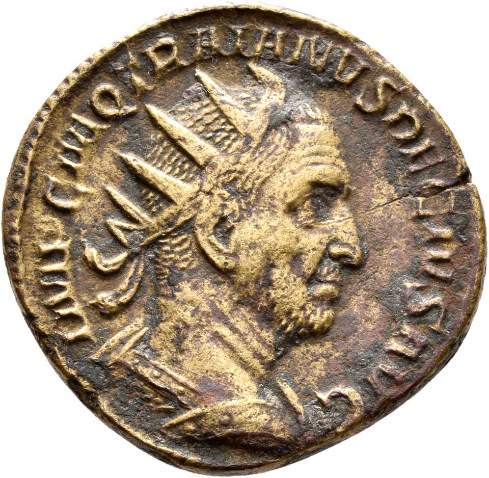 Trajan Decius, copper-alloy dupondius, collection photograph Rostock-ID1164, obverse