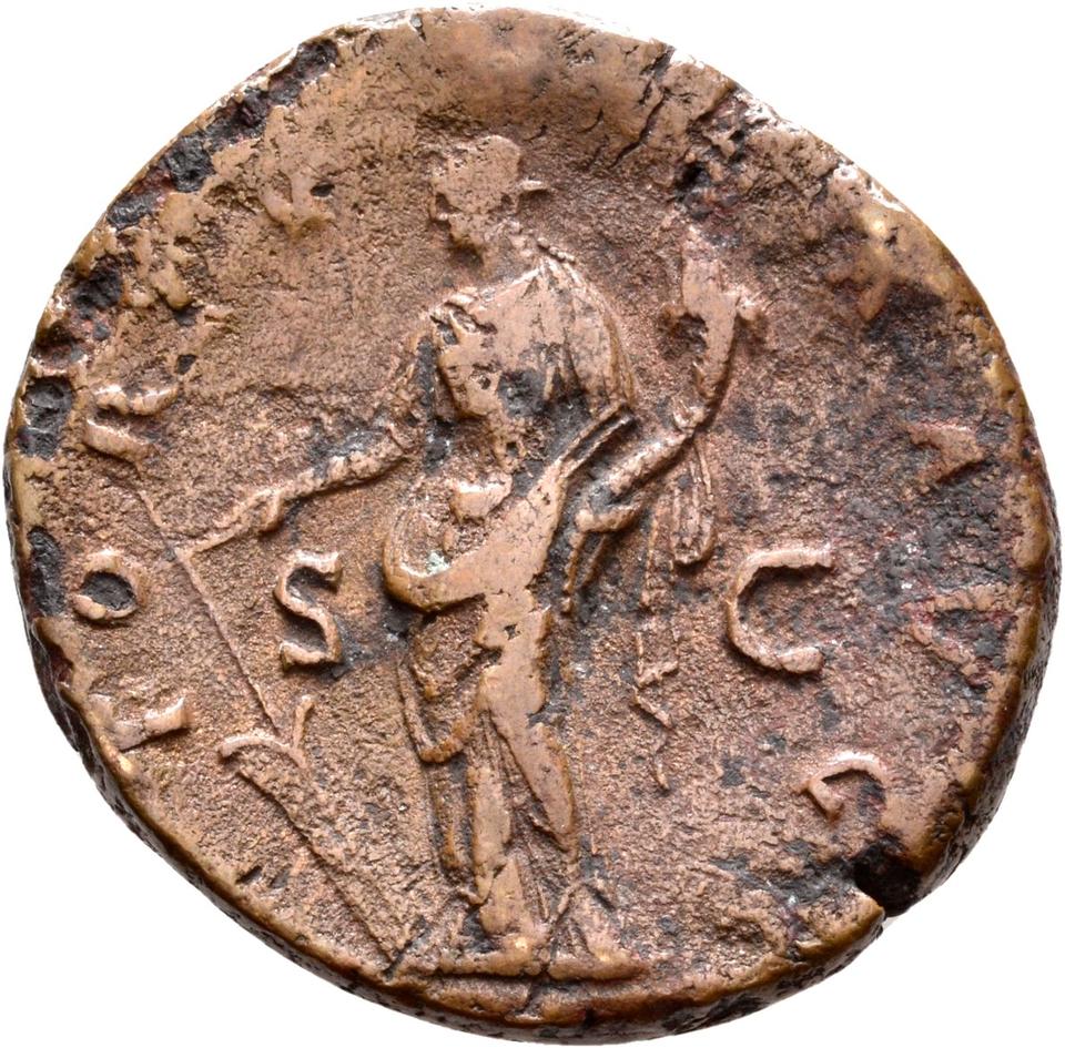 Hadrian, copper-alloy sestertius, collection photograph Rostock-ID404, reverse