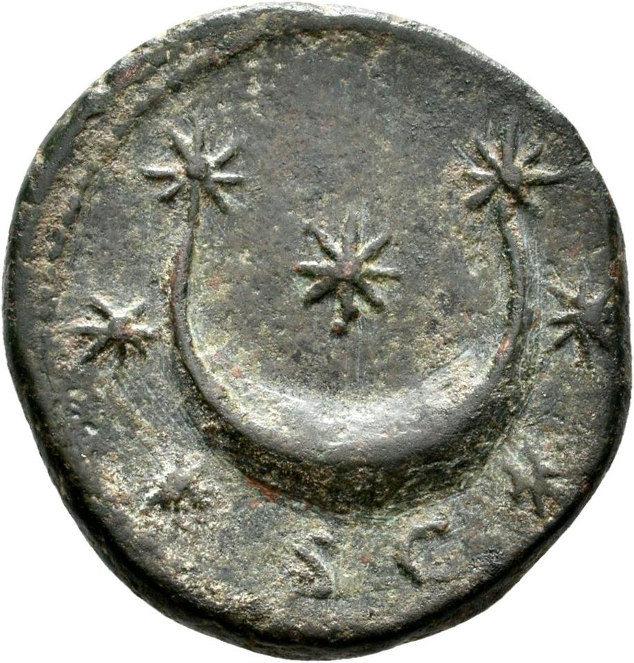 Antoninus Pius, copper-alloy as, collection photograph Rostock-ID961, reverse