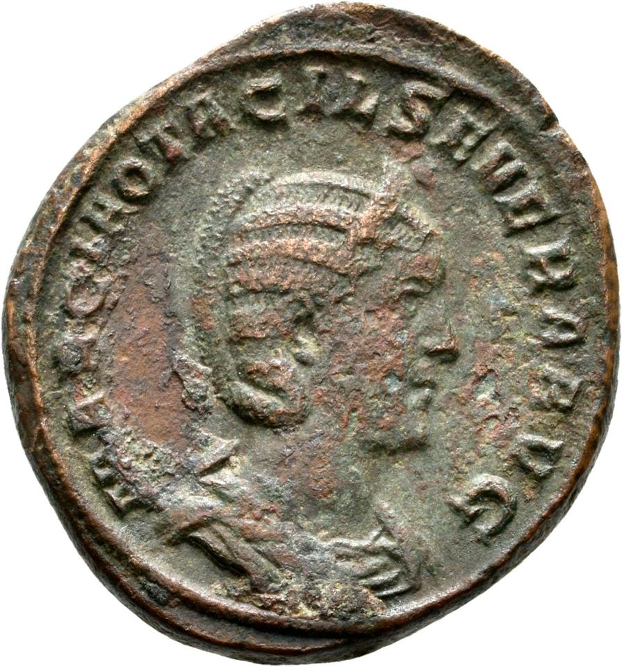 Philip the Arab, copper-alloy sestertius, collection photograph Rostock-ID1174, obverse