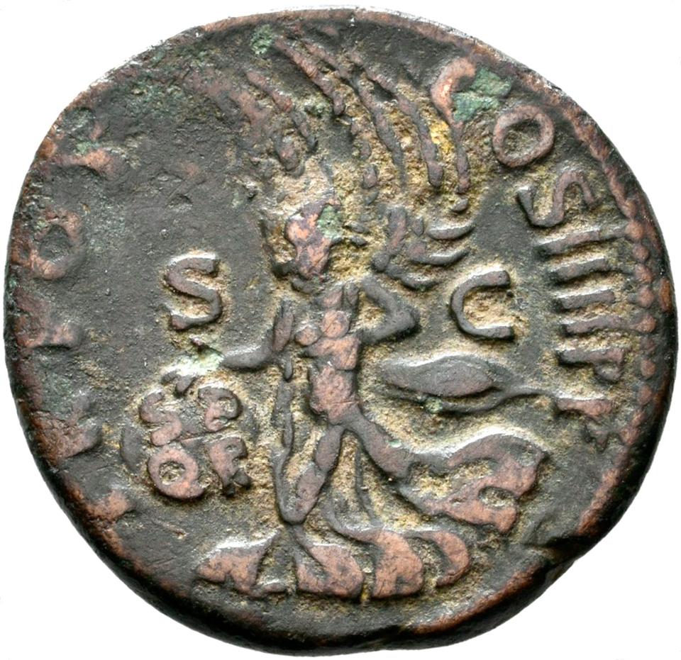 Trajan, copper-alloy as, collection photograph Rostock-ID348, reverse