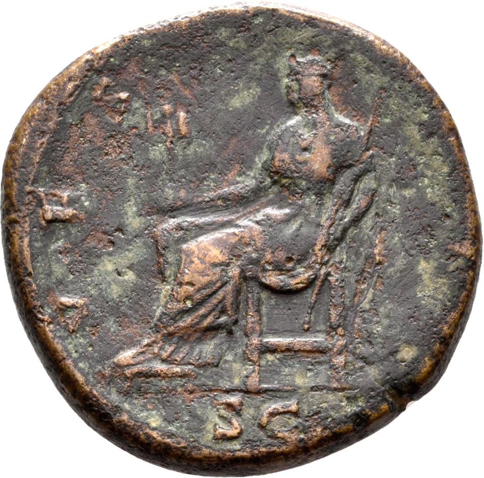 Hadrian, copper-alloy sestertius, collection photograph Rostock-ID436, reverse