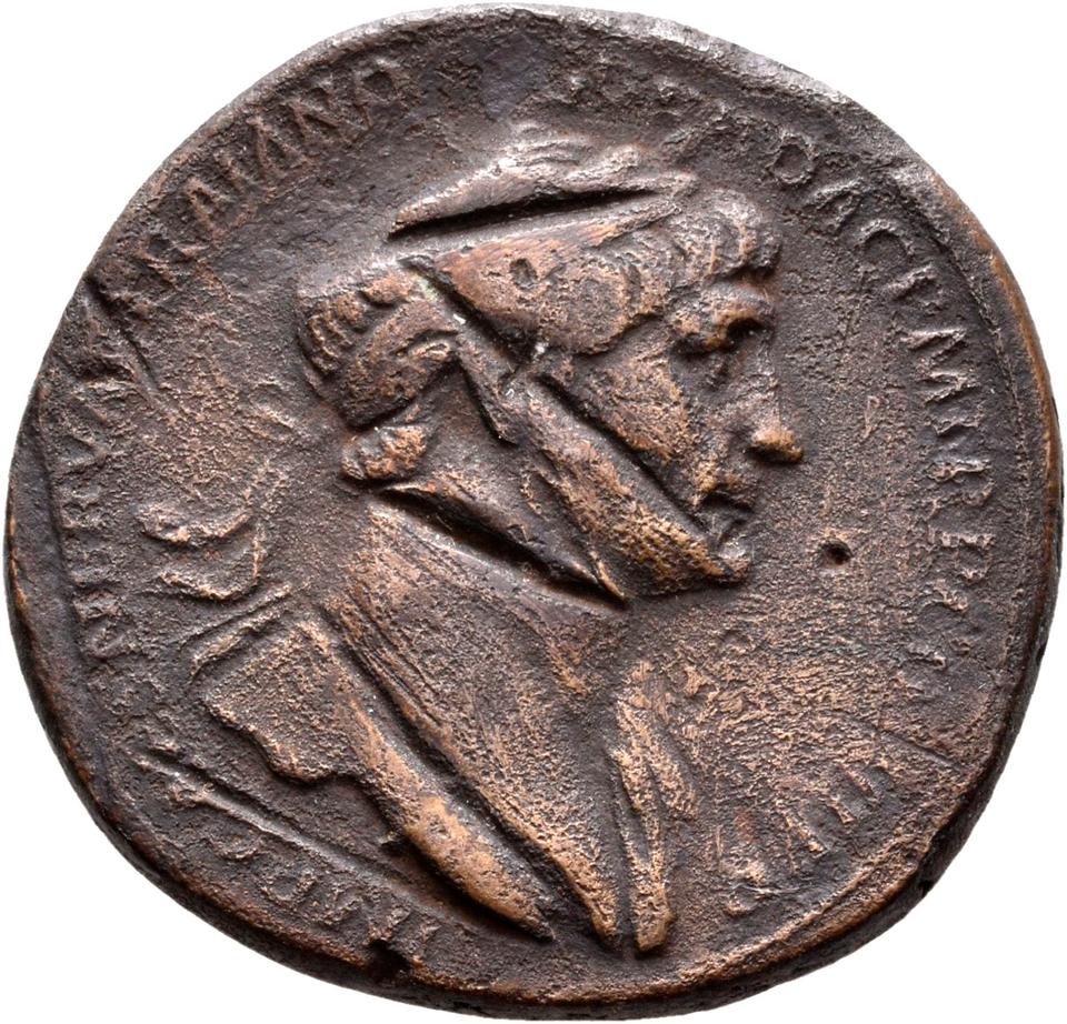Trajan, copper-alloy sestertius, collection photograph Rostock-ID363, obverse