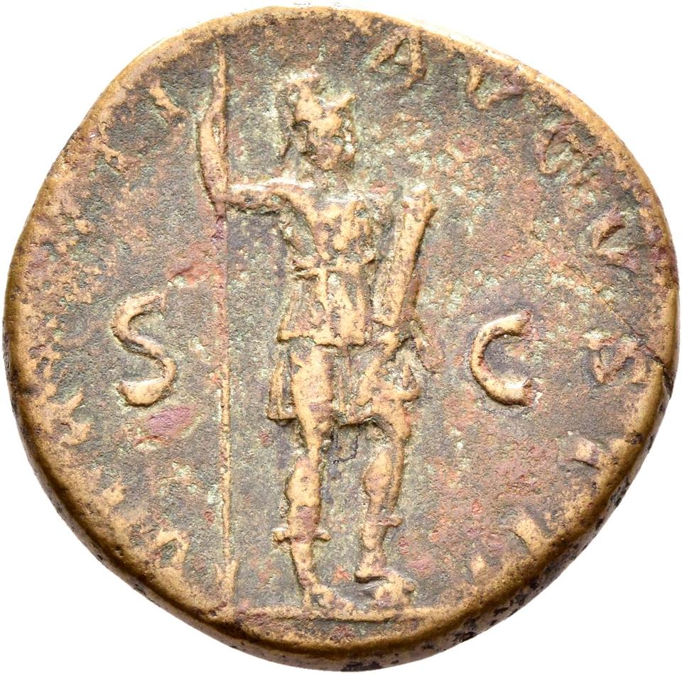 Hadrian, copper-alloy dupondius, collection photograph Rostock-ID152, reverse