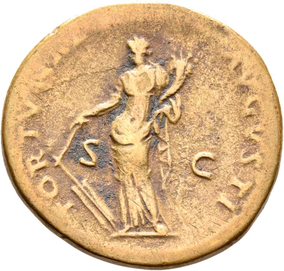 Domitian, copper-alloy dupondius, collection photograph Rostock-ID103, reverse