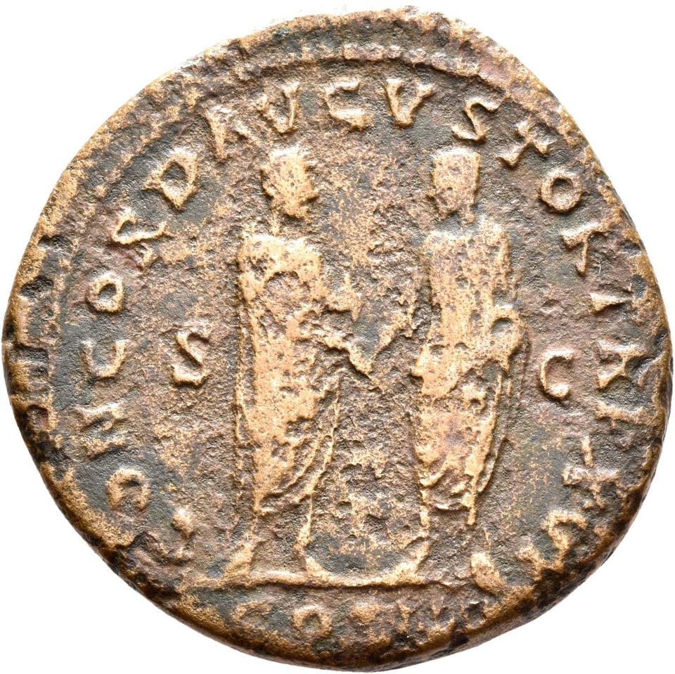 Marcus Aurelius, copper-alloy sestertius, collection photograph Rostock-ID266, reverse