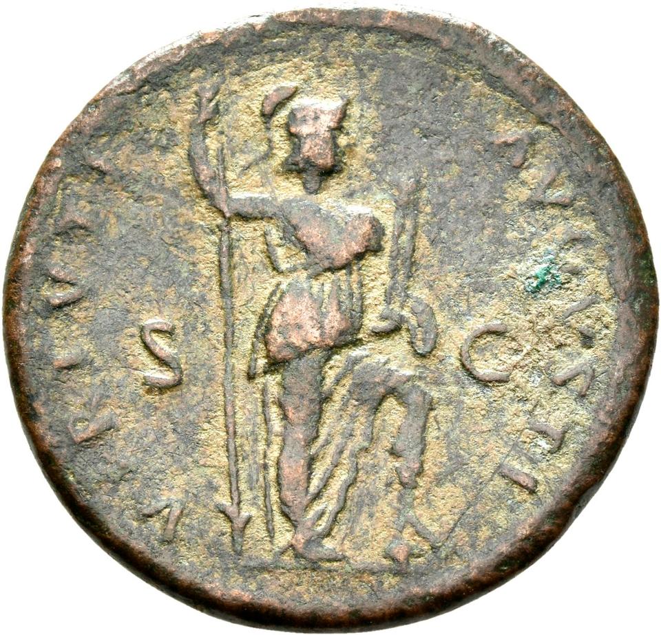 Domitian, copper-alloy as, collection photograph Rostock-ID100, reverse