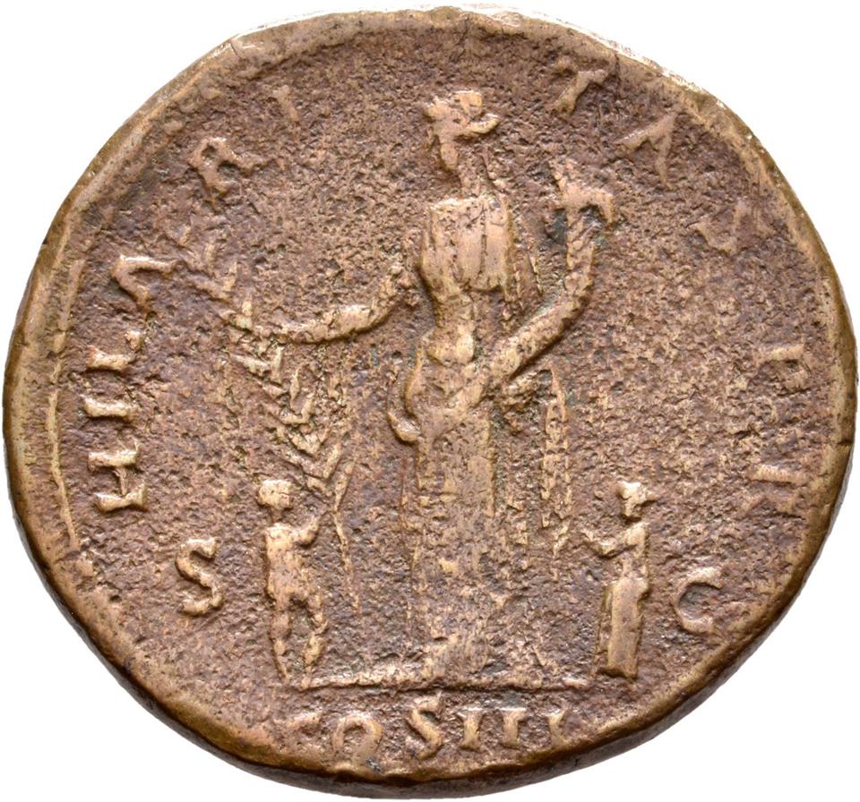 Hadrian, copper-alloy sestertius, collection photograph Rostock-ID430, reverse