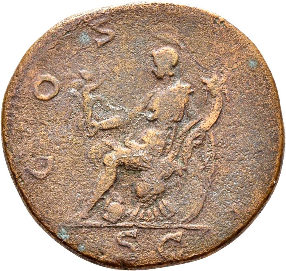 Hadrian, copper-alloy sestertius, collection photograph Rostock-ID155, reverse