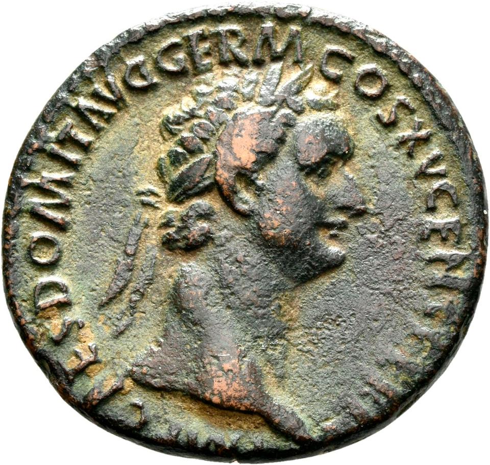 Domitian, copper-alloy as, collection photograph Rostock-ID102, obverse