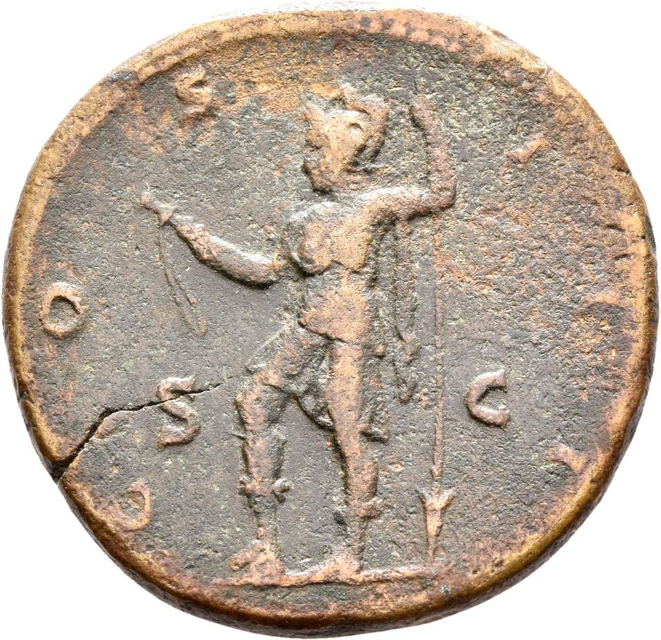 Hadrian, copper-alloy sestertius, collection photograph Rostock-ID156, reverse