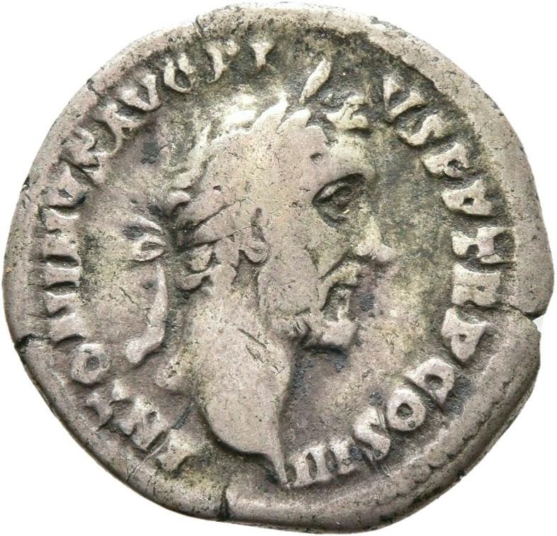 Antoninus Pius, silver denarius, collection photograph Rostock-ID172, obverse