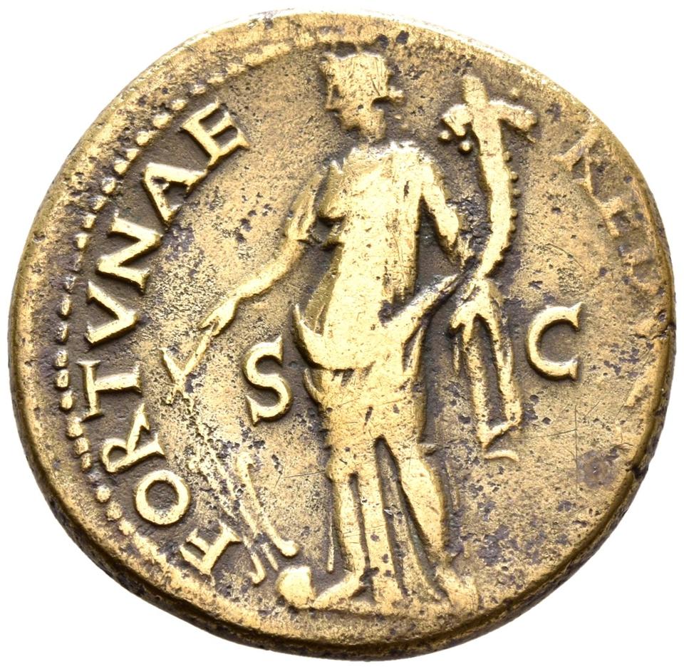 Vespasian, copper-alloy dupondius, collection photograph Rostock-ID83, reverse