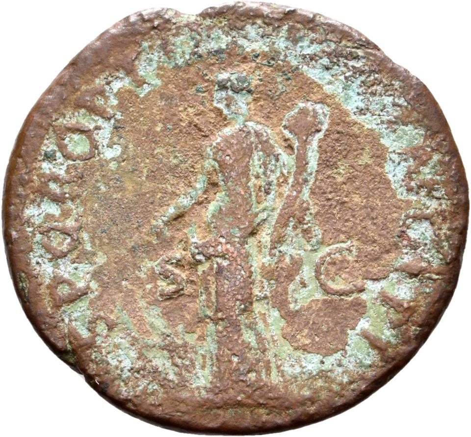 Trajan, copper-alloy as, collection photograph Rostock-ID356, reverse