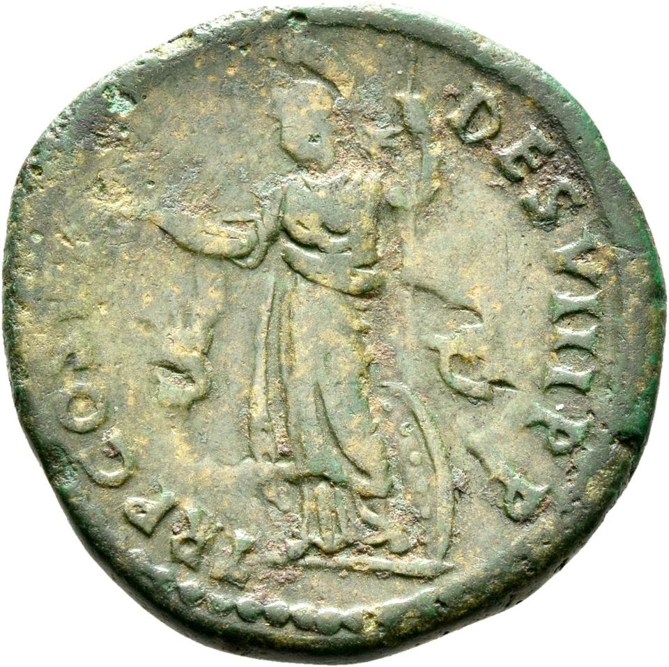 Domitian, copper-alloy as, collection photograph Rostock-ID94, reverse