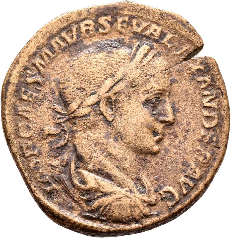 Severus Alexander, copper-alloy sestertius, collection photograph Rostock-ID203, obverse