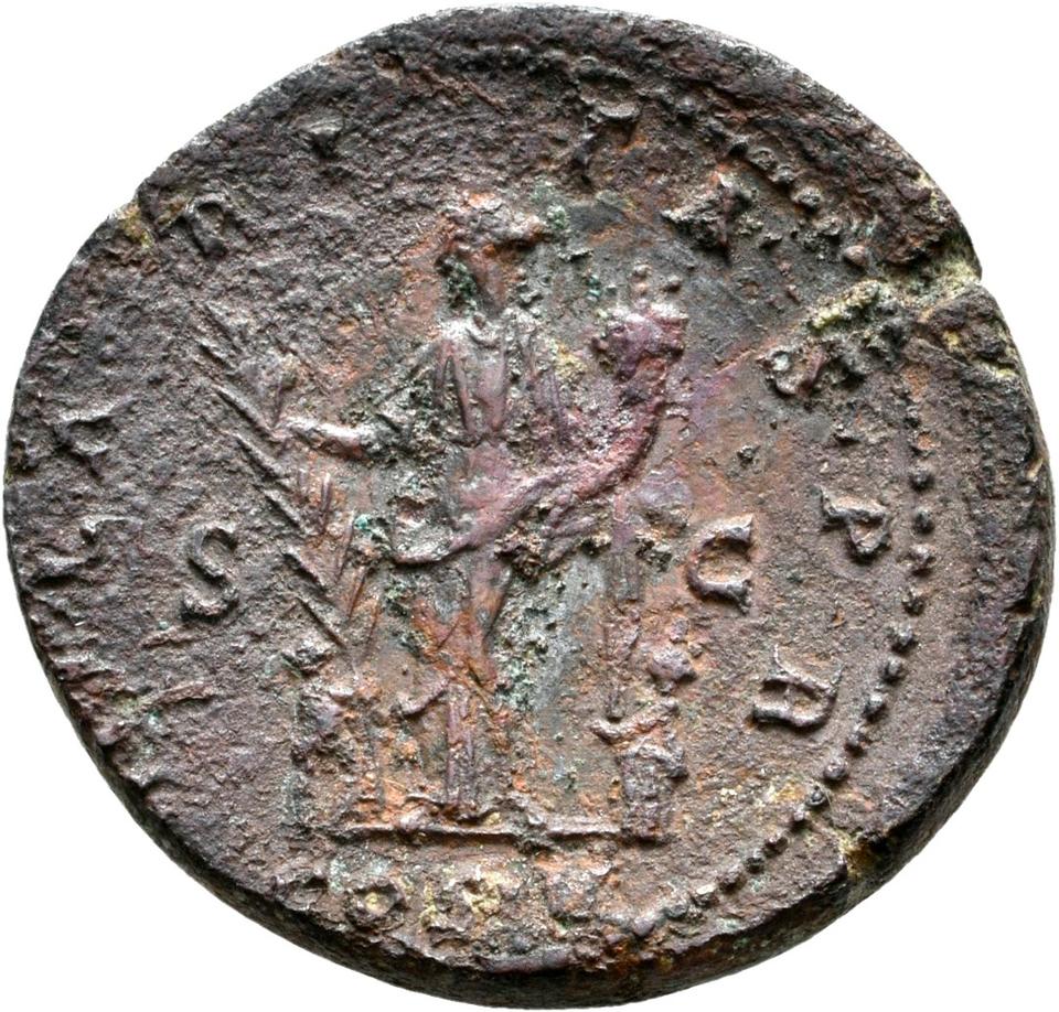 Hadrian, copper-alloy dupondius, collection photograph Rostock-ID431, reverse