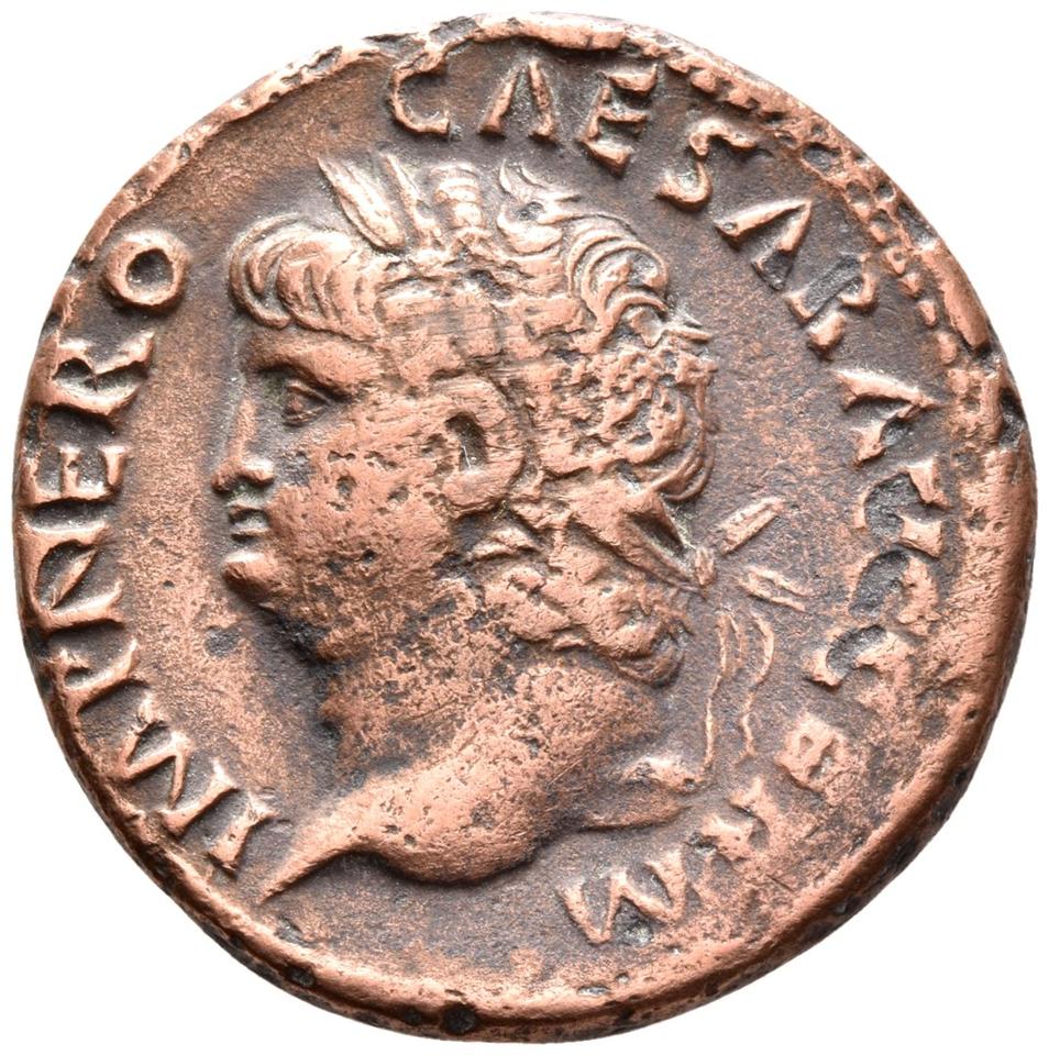 Nero, copper-alloy as, collection photograph Rostock-ID61, obverse