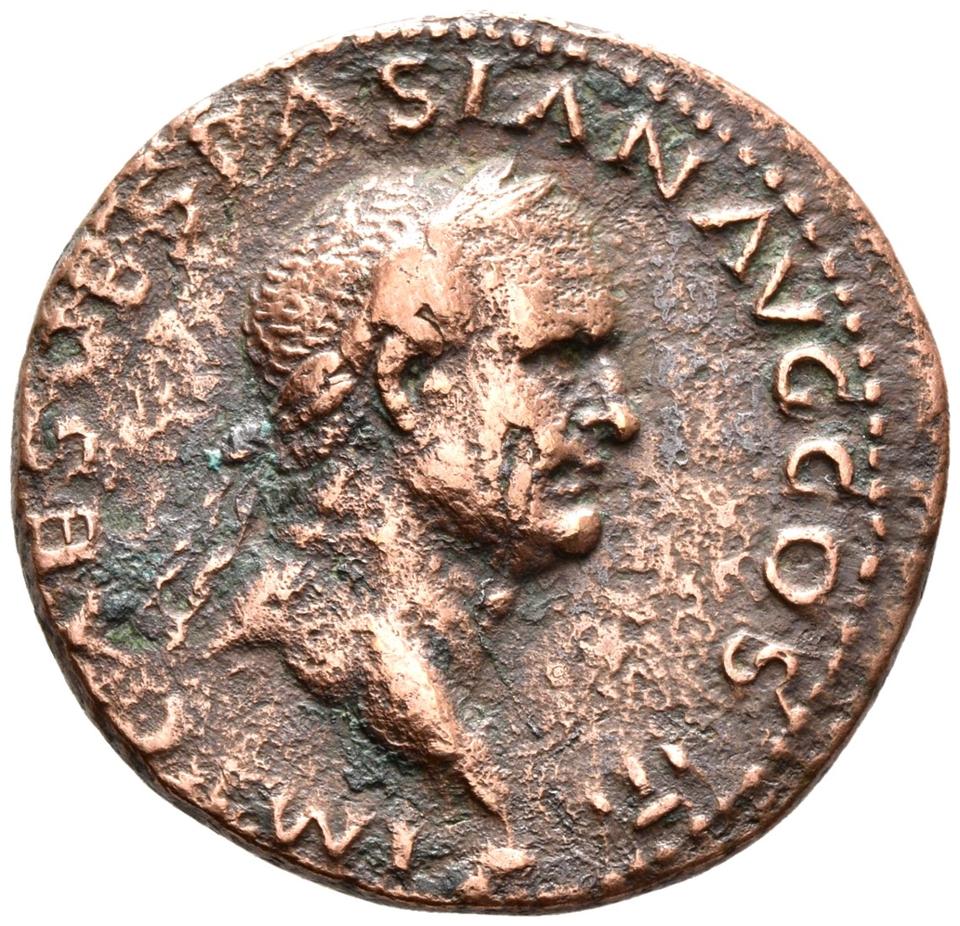 Vespasian, copper-alloy as, collection photograph Rostock-ID74, obverse