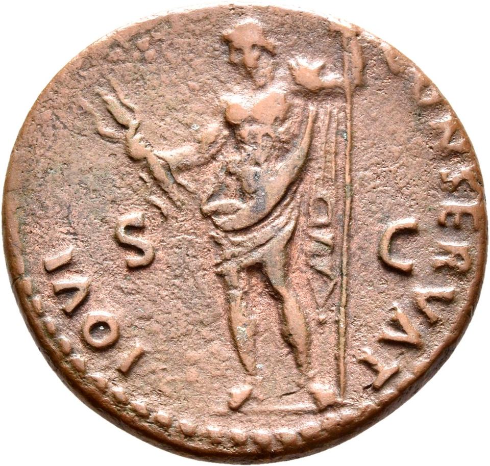 Domitian, copper-alloy as, collection photograph Rostock-ID97, reverse