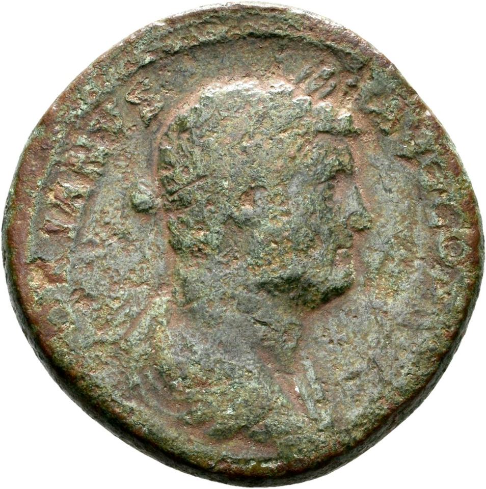 Hadrian, copper-alloy sestertius, collection photograph Rostock-ID403, obverse