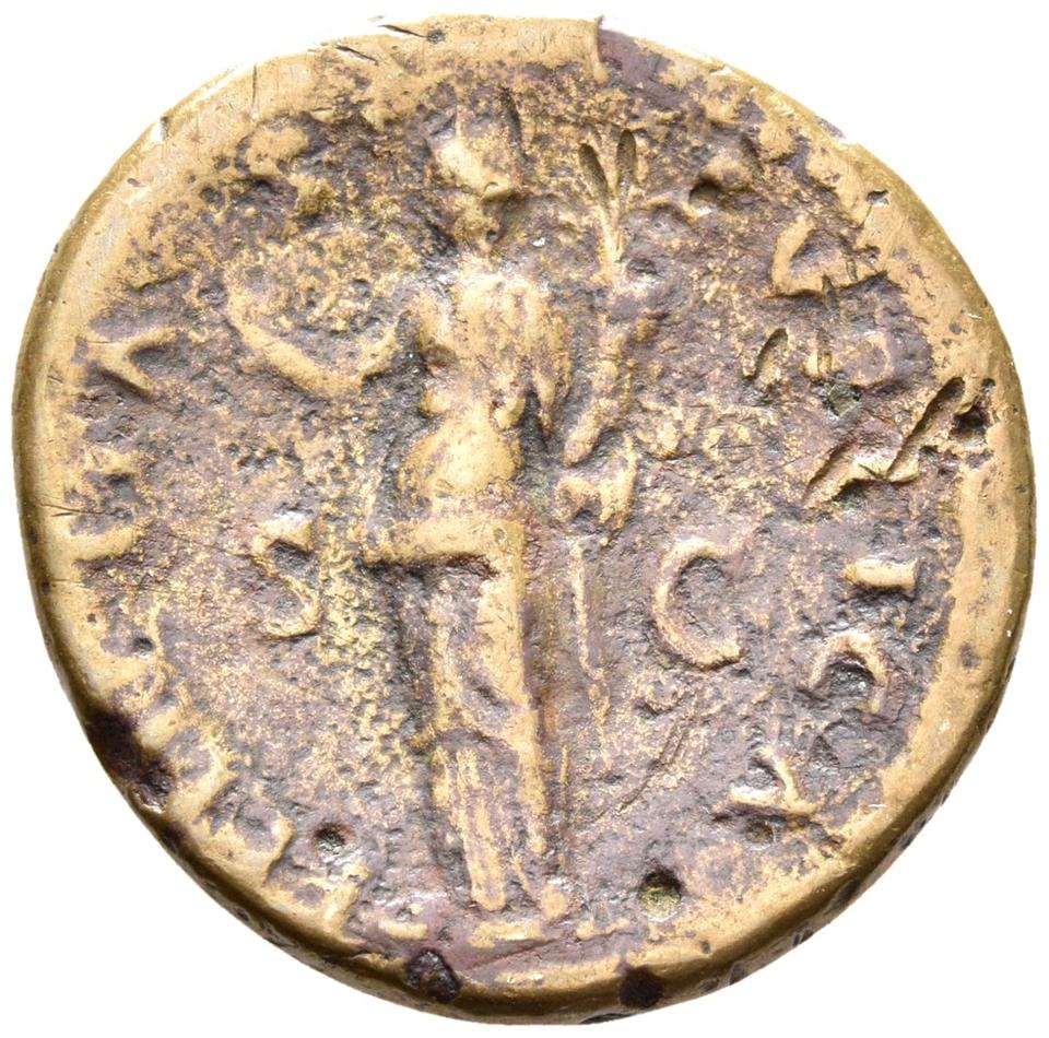 Vespasian, copper-alloy dupondius, collection photograph Rostock-ID77, reverse