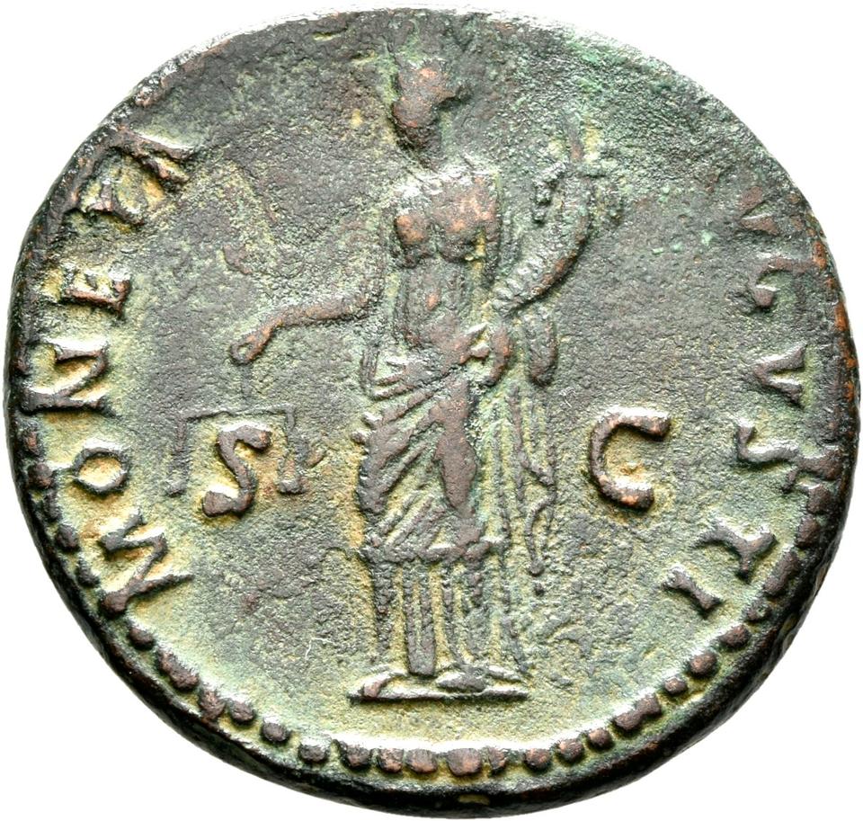 Domitian, copper-alloy as, collection photograph Rostock-ID102, reverse