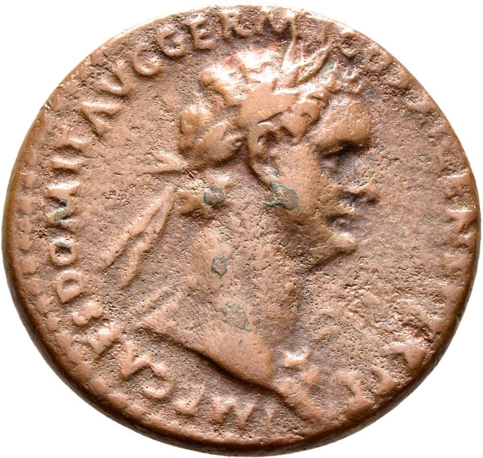 Domitian, copper-alloy as, collection photograph Rostock-ID97, obverse