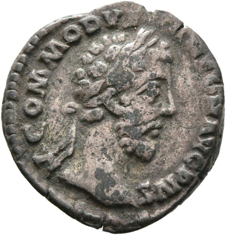 Commodus, silver denarius, collection photograph Rostock-ID176, obverse