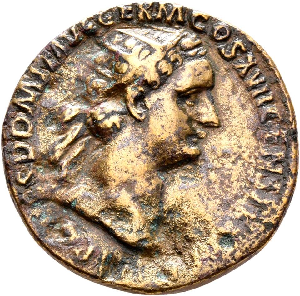Domitian, copper-alloy dupondius, collection photograph Rostock-ID105, obverse