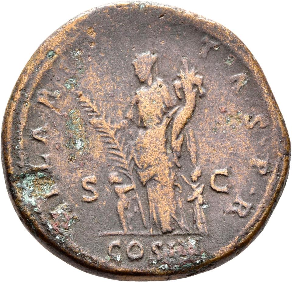 Hadrian, copper-alloy sestertius, collection photograph Rostock-ID168, reverse