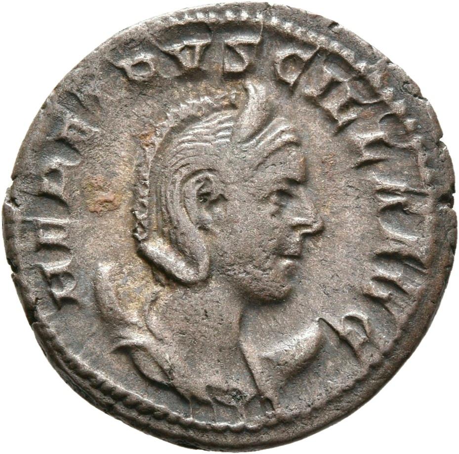 Trajan Decius, silver antoninianus, collection photograph Rostock-ID1178, obverse