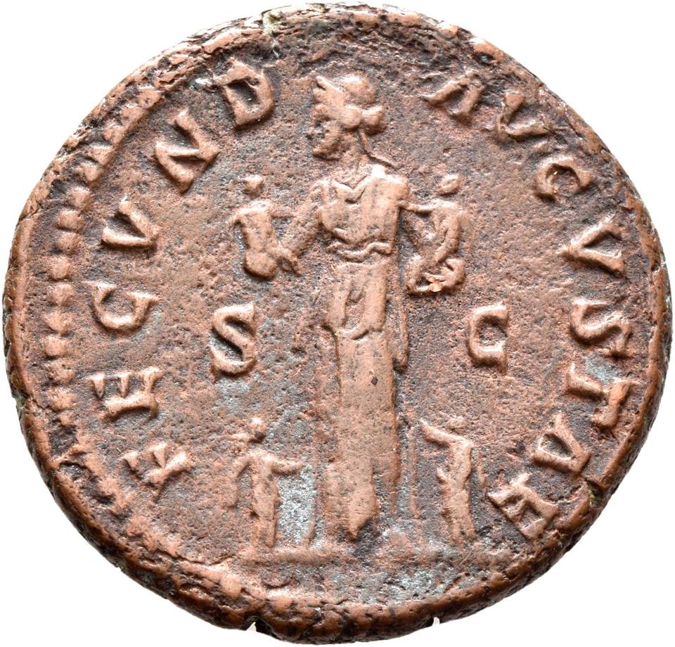 Marcus Aurelius, copper-alloy as, collection photograph Rostock-ID282, reverse