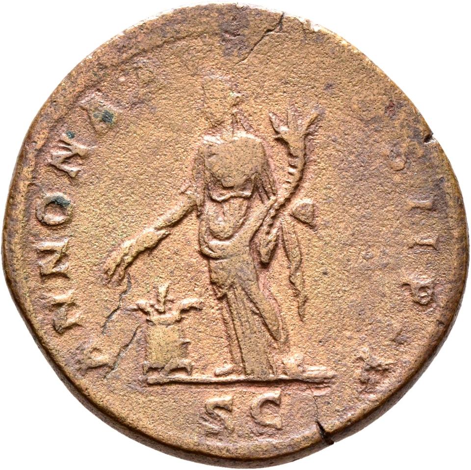 Septimius Severus, copper-alloy sestertius, collection photograph Rostock-ID218, reverse