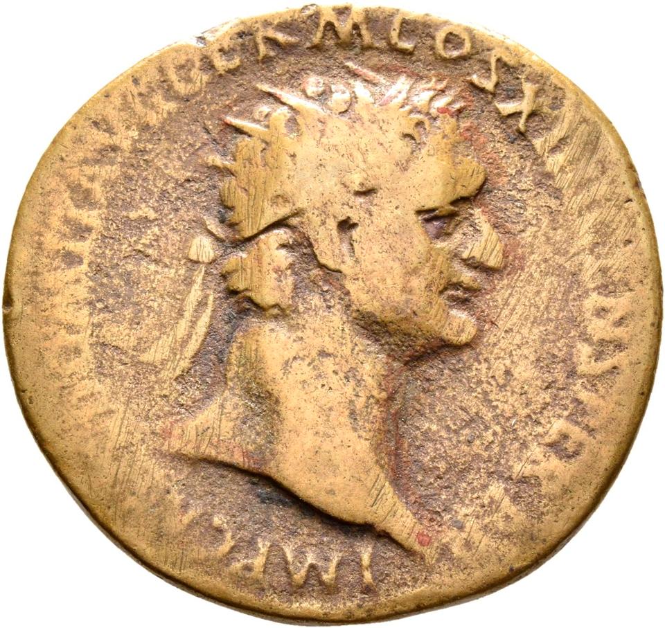 Domitian, copper-alloy dupondius, collection photograph Rostock-ID103, obverse
