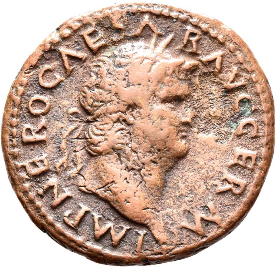 Nero, copper-alloy as, collection photograph Rostock-ID222, obverse