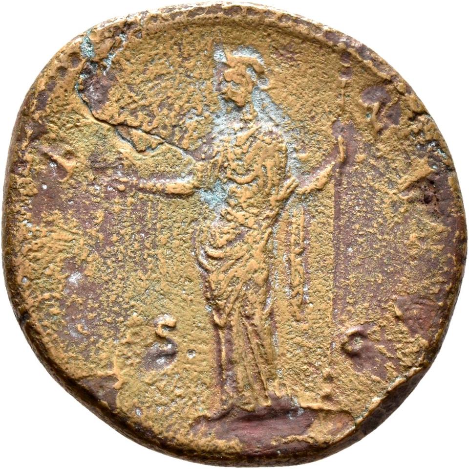 Antoninus Pius, copper-alloy as, collection photograph Rostock-ID262, reverse
