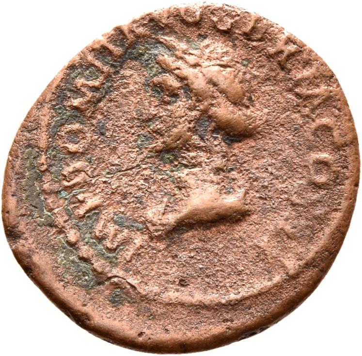 Domitian, copper-alloy quadrans, collection photograph Rostock-ID98, obverse