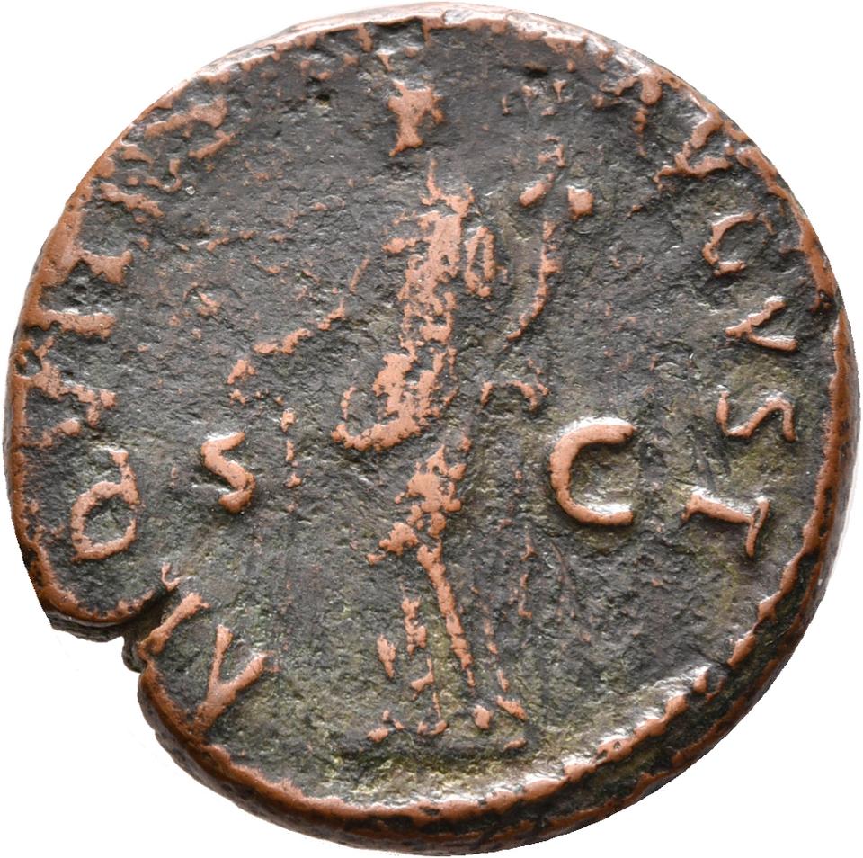 Nerva, copper-alloy as, collection photograph Rostock-ID896, reverse