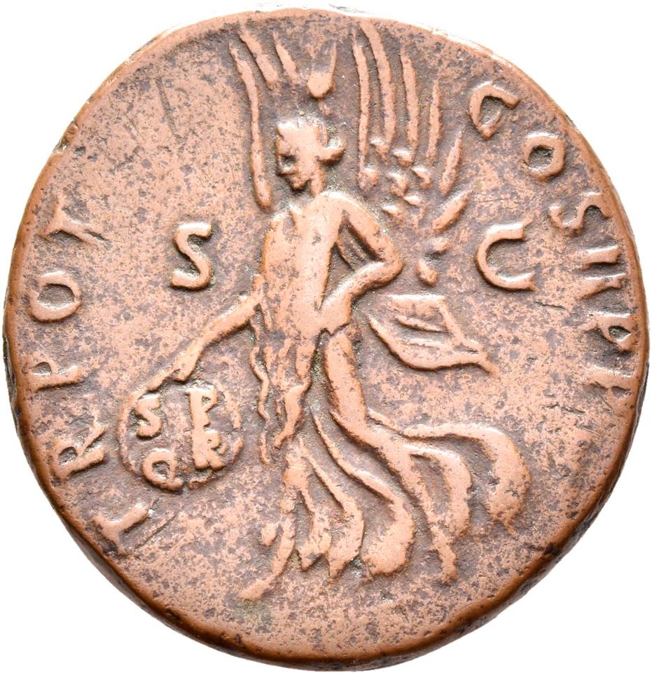 Trajan, copper-alloy as, collection photograph Rostock-ID124, reverse