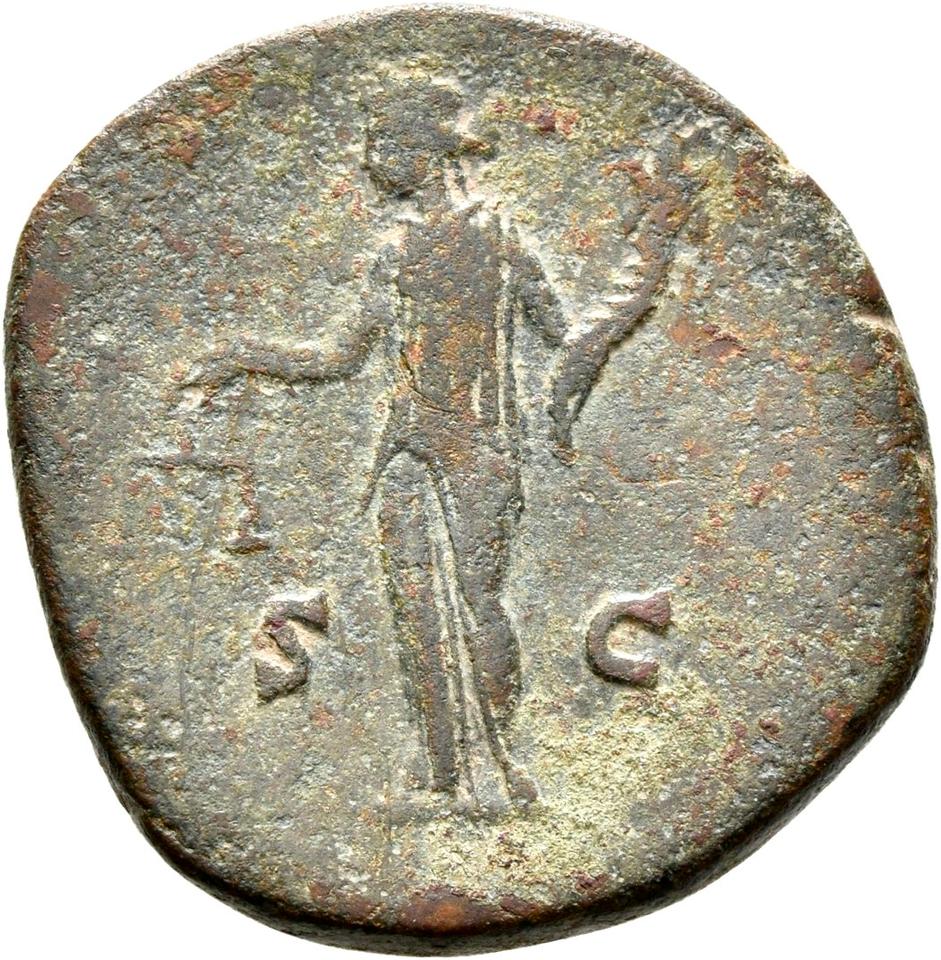 Antoninus Pius, copper-alloy dupondius, collection photograph Rostock-ID247, reverse