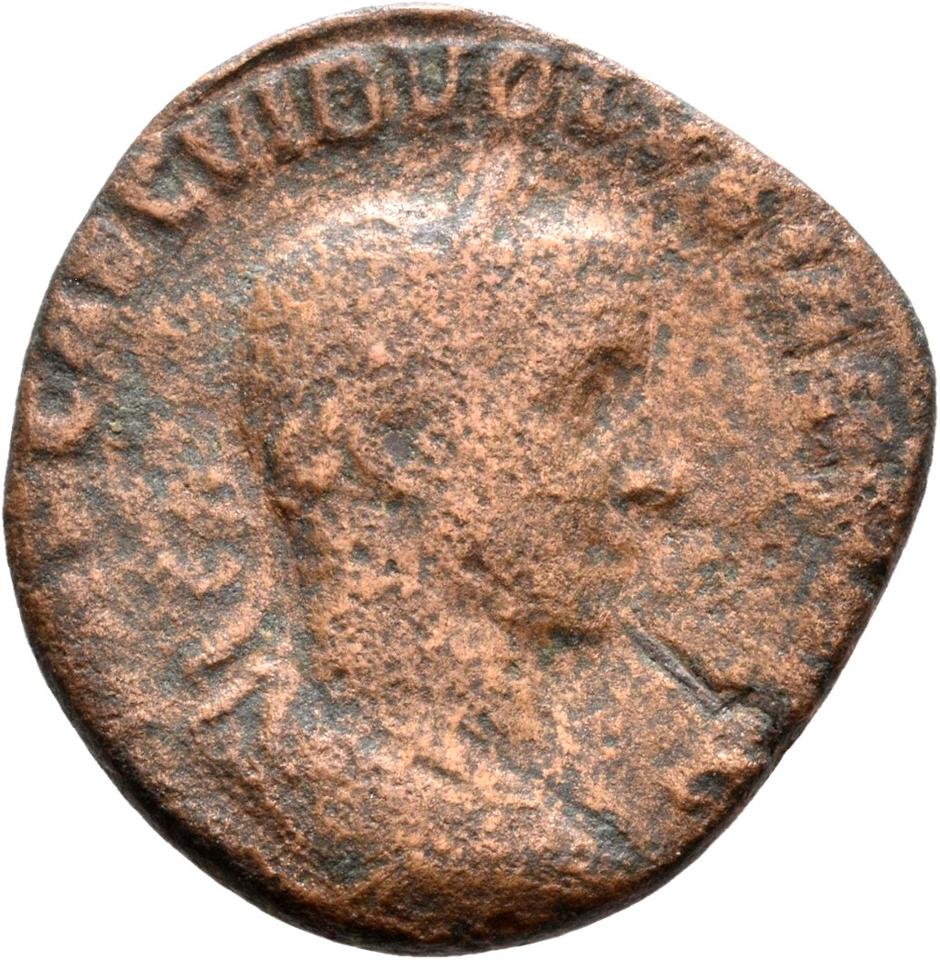 Volusian, copper-alloy sestertius, collection photograph Rostock-ID1185, obverse