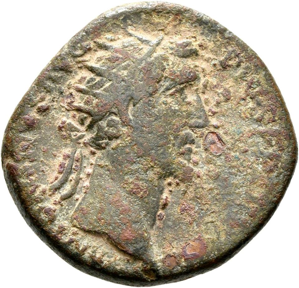 Antoninus Pius, copper-alloy dupondius, collection photograph Rostock-ID247, obverse