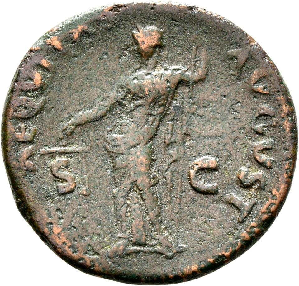 Titus, copper-alloy as, collection photograph Rostock-ID90, reverse