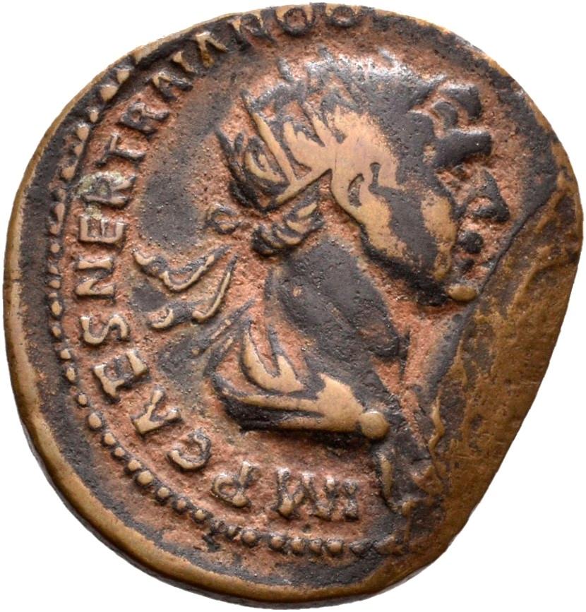 Trajan, copper-alloy as, collection photograph Rostock-ID365, obverse