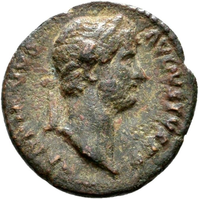Hadrian, copper-alloy semis, collection photograph Rostock-ID432, obverse