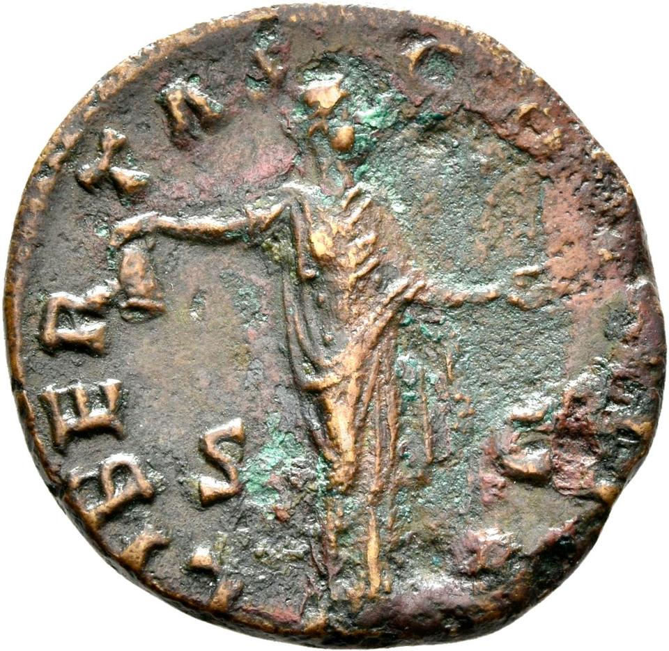 Antoninus Pius, copper-alloy dupondius, collection photograph Rostock-ID249, reverse