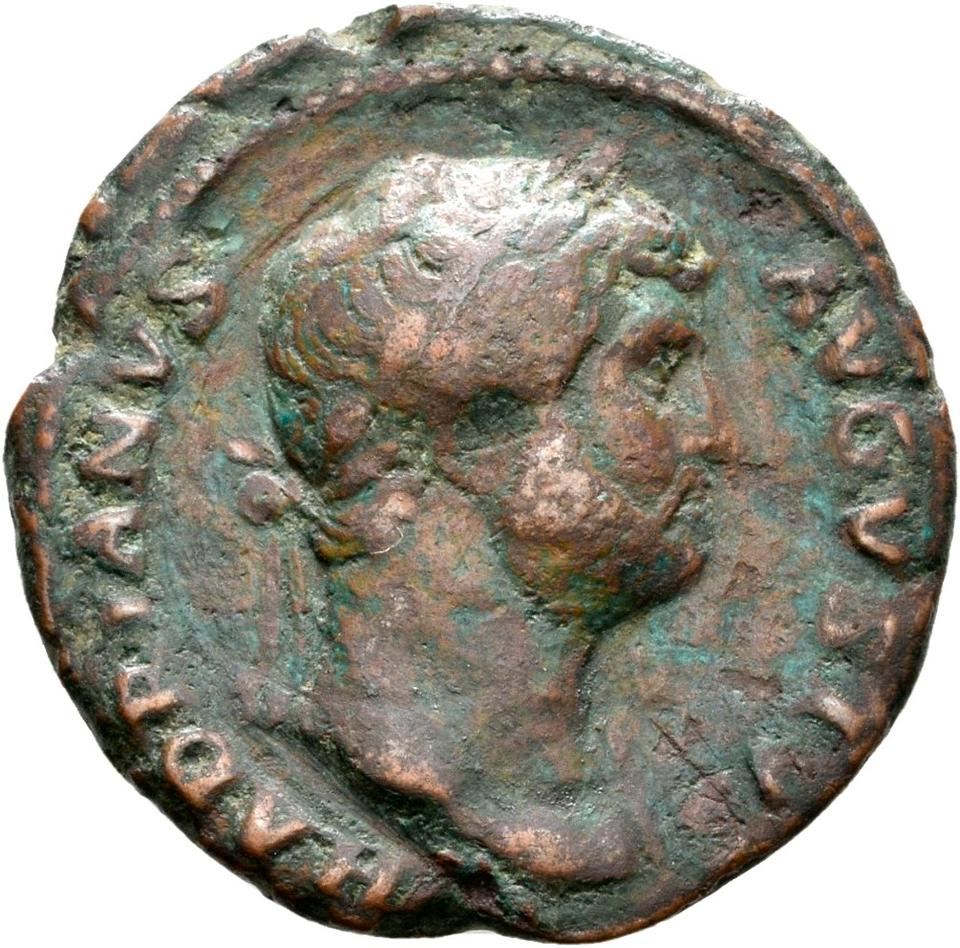Hadrian, copper-alloy as, collection photograph Rostock-ID395, obverse