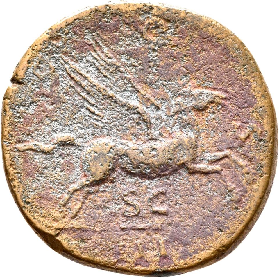 Hadrian, copper-alloy dupondius, collection photograph Rostock-ID160, reverse